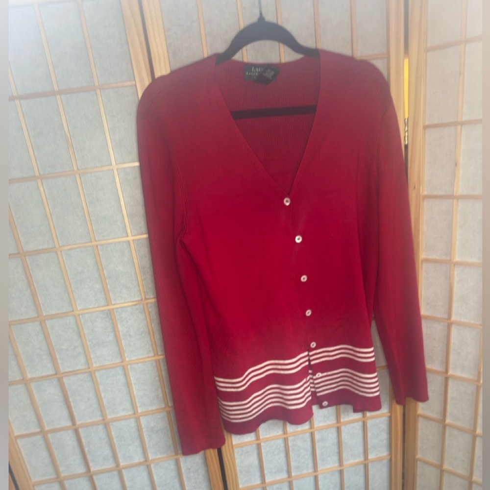 Ralph Lauren Red V-Neck Sweater